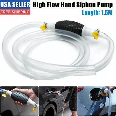 Gas Transfer Siphon Pump Gasoline Siphone Hose Oil Water Fuel Transfer Hand Pump • $10.48