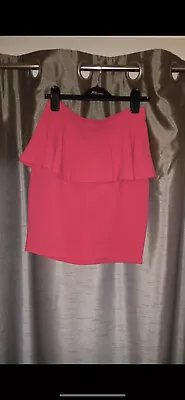 £8 • Buy Womens Topshop Coral Peplum Skirt