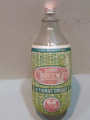 $15.99 • Buy Vintage Cheerwine 64oz Soda Bottle Styrofoam Basketweave Label