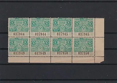 Argentina 5 Peso 1921 Mint Never Hinged Revenue Stamps Block Ref 27742 • $8.87