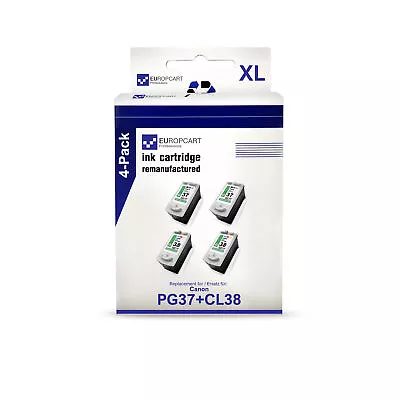 4x Cartridge 2+2 Replaces Canon CL38 PG37 CL-38 PG-37 PG37 CL38 PG-37 • £86.11