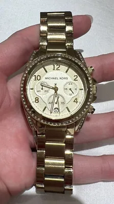 Michael Kors Blair Glitz Wrist Watch For Women Gold • $35
