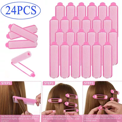 24x Soft Sponge Hair Curlers Foam Comfortable Sleep In Styling Wave Rollers Tool • £5.99