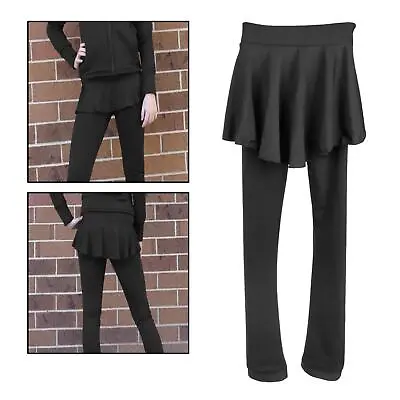 Ice Skating Tights Stretch Skate Pants With Short Skirt For Adults And Kids • £43.67