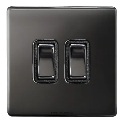 £6.99 • Buy Modern Black Nickel Light Switches & Wall Plug Sockets Flatplate 