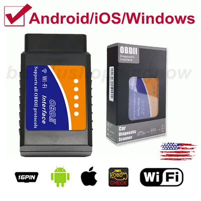 ELM327 WiFi OBD2 OBDII Car Diagnostic Scanner Code Reader Tool For IOS Android • $14.99