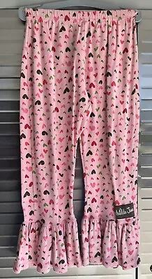 Matilda Jane Girls Sz 6 Heart Big Ruffle Pants Love Pink Valentine • $4.99