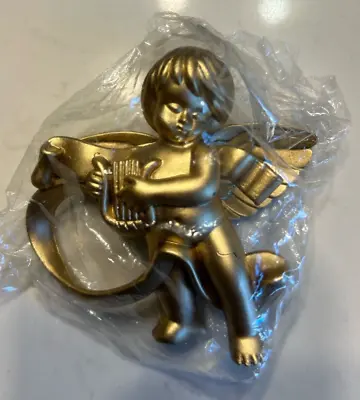 Vintage Vera Neumann Cherub Angel Gold Heavy Plastic Napkin Rings Set Of 4 *NEW* • $24.99