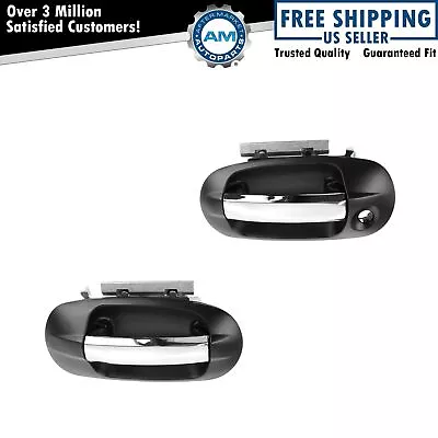 Door Handles Outside Black & Chrome Front Pair Set For Expedition Navigator • $65.99