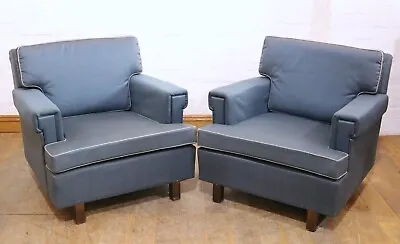 Vintage Pair Of Mid Century Lounge Armchairs - Retro Chairs • £180