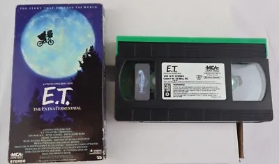 E.T. ET The Extra Terrestrial VHS 1982 Rare Green And Black Tape Spielberg  • $88