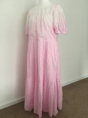 £50 • Buy River Island Pink Dip Dye Textured Smock Midi Dress UK16