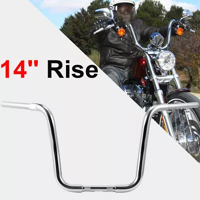 14  Rise Ape Hanger Bar 1 1/4  Handlebar For Harley Sportster Softail Road King • $80.79