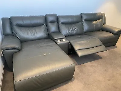 Nick Scali Leather Sofa Electric Recliner In Excellent Condition • $2499