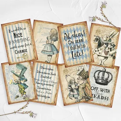 Alice In Wonderland Quote Card Toppers Tags Scrapbooking & Journal Supplies • £2.80