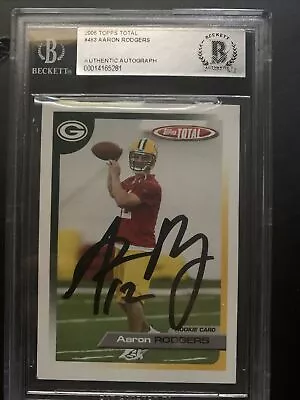 Aaron Rodgers Rookie Signed Auto 2005 Topps - BAS & JSA Full LOA  RC HOF • $499