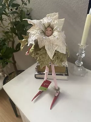 Vtg Dept 56 Christmas Krinkles Flower Girl Ornament NWT Can Stand Alone Or Hung • $45