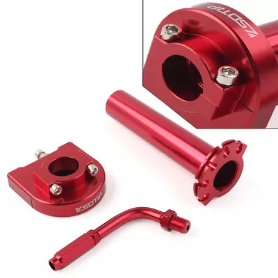 Universal 90° Throttle Cable Adjuster Hand Grip Twist Throttle Accelerator Red • $27.32