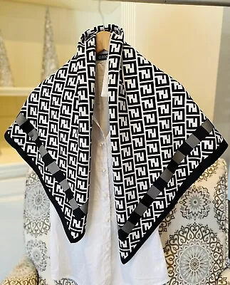 Silky Twill Satin  Scarf Square 35 ×35 . 90cm × 90cm Silk Feeling Scarf Black • $9.99