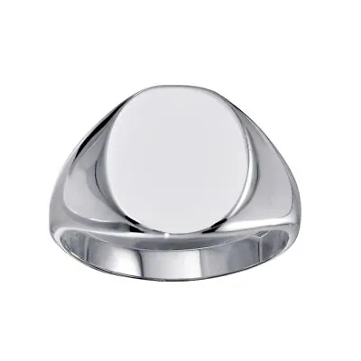 Men's Sterling Silver Oval Shape Engravable Ring • $23.99