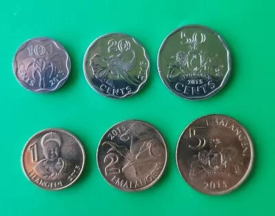 Swaziland 6 Coins 2015 Unc Set 102050 cents 125 Lilangeni • $8