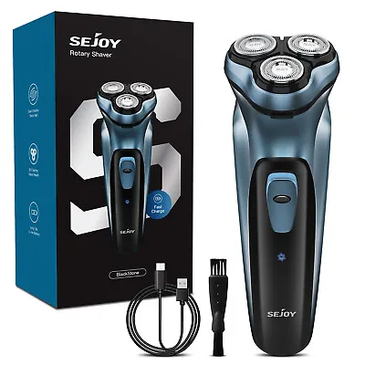 3D Razor Beard Trimmer Men's Clipper Electric Shaver Cordless USB Charge 3 Heads • $22.59