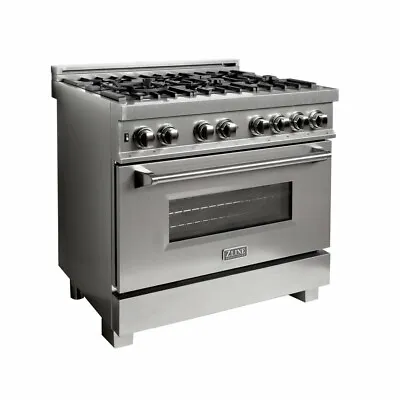 $3099 • Buy Zline 36  Dual Fuel Range Oven Gas Electric Snow Finish Stainless Ras-sn-36