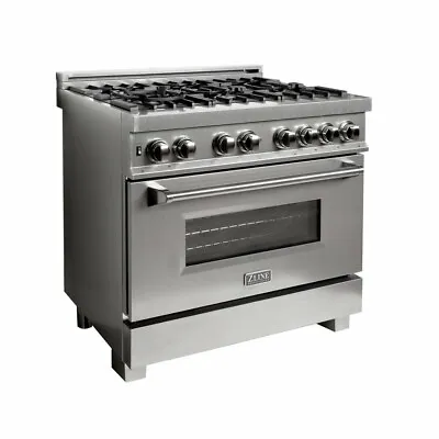 Zline 36  Dual Fuel Range Oven Gas Electric Snow Finish Stainless Ras-sn-36 • $3099