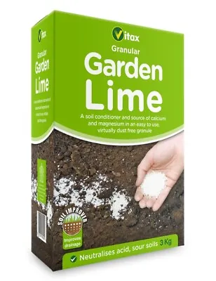 Vitax Granular Garden Lime - Soil Conditioner To Improve Drainage - 3kg • £7.98