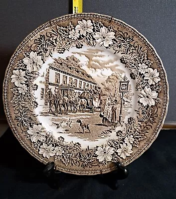 Vintage Coaching Taverns Hand Engraved Plate Royal Tudur Ware England #1104Loc71 • £11.86