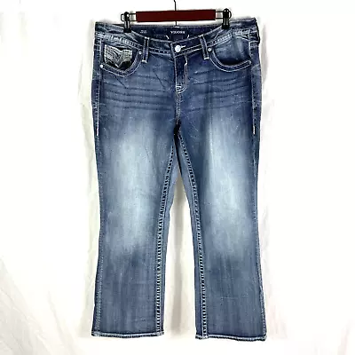 VIGOSS Women's Dallas Slim Boot Jeans Plus Size 18 Medium Wash Length 31 Stretch • $32.12