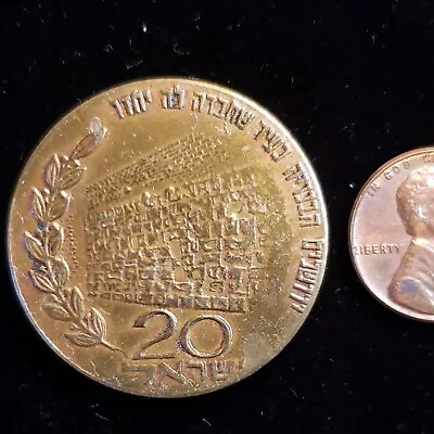 1967  Israeli War Celebration Medal. Moshe Dayan Obverse. Wailing Wall. (BL-228) • $25