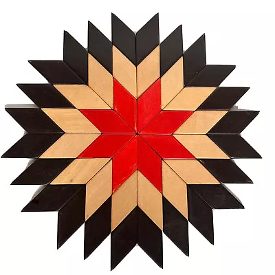 Vintage W Germany Wood Star Trivet Hot Pad Brown Red 10” Mid Century MCM Boho • $22