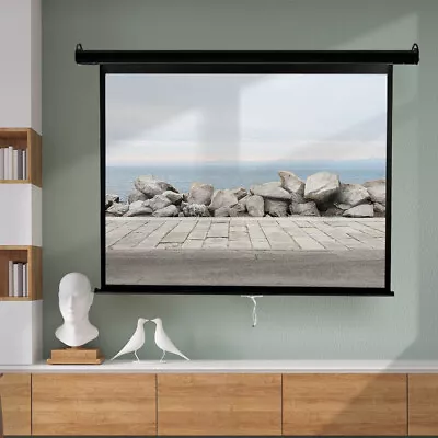 $89.99 • Buy 100  Projector Screen Manual Projection 3D Home Cinema Retractable 4:3 Screens
