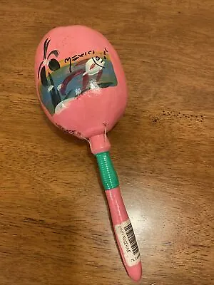 Vintage Pink Mexico Maraca Hand Painted Fish Musical Instrument • $8