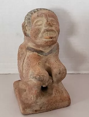 Vtg 1970s Mexican Aztec Clay Statue Tlazolteotl Fertility Goddess Giving Birth • $95