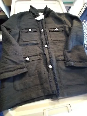 H&M Women's Button Up Black Jacket Size Medium • $34.99