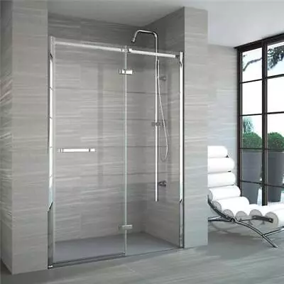 Merlyn 8 Series Frameless Inline Recess Hinged Shower Door 1400mm Wide - 8mm Gla • £1296.95