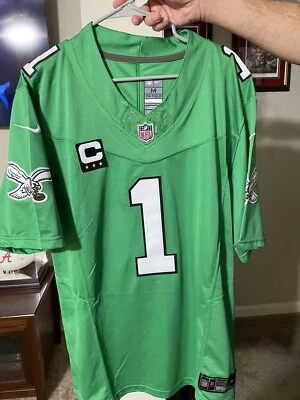 $79.99 • Buy Kelly Green Stitched On Captain Patch Jalen Hurts Philadelphia Eagles Jersey