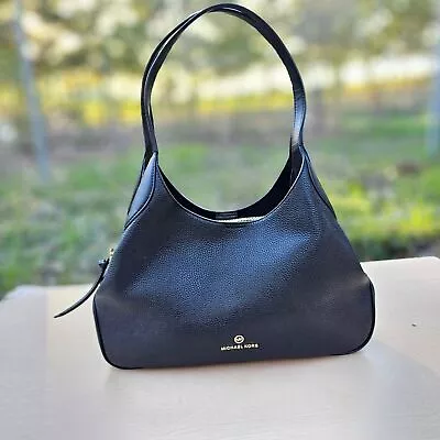 Michael Kors Kelsey Black Pebbled Leather Shoulder Bag Pre-owned • $95