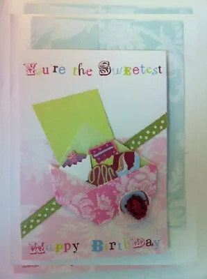 You're The Sweetest Happy Birthday Greeting Card Box Of Cupcakes Handmade...  • $21.52