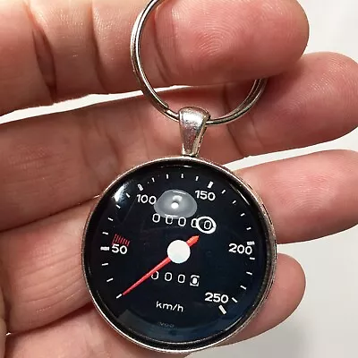 Vintage Porsche 911 Euro 250 KM/h 1970's Speedo Reproduction Keychain • $11.95