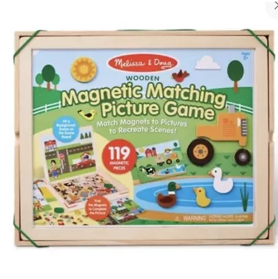 Melissa & Doug Wooden Magnetic Matching Picture Game With 119 Pieces New • $22