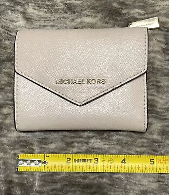 Michael Kors Small Jet Set Pebbled Leather Envelope Wallet - Pink Blush • $45