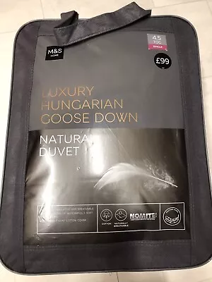 Marks And Spencer MS Luxury Hungarian Goose Down Duvet 4.5 Tog Single  RRP £99 • £65