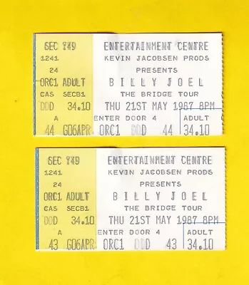 Billy Joel The Bridge Tour - 1987 Concert Tickets Entertainment Centre Sydney • $29.99