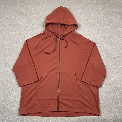 Oak Fort Hoodie Mens Size M Brown Full Zip Short Sleeve Oversized Casual Adults • $13.22