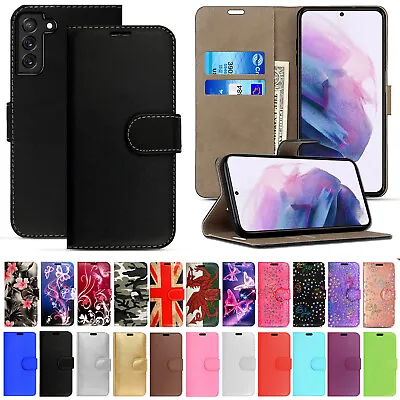 £4.99 • Buy Flip Leather Case For Samsung Galaxy S22 S21 S20 FE S10 S9 Magnetic Wallet Cover