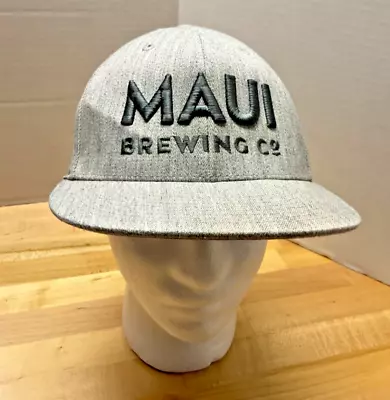 Maui Brewing Co. Snapback Hat 210 Fitted 6 7/8 - 7 1/4 Gray Wool EUC Embroidered • $14.99