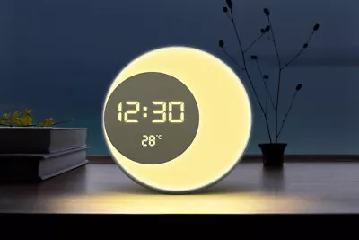 $49.88 • Buy Wake-up Alarm Sunrise Clock LED Touch Switch Night Light FM Radio Table Clock AU